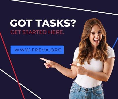 Freva's virtual assistants also  helps with data entry and research, video and photo editing, animation, development, and bookkeeping.