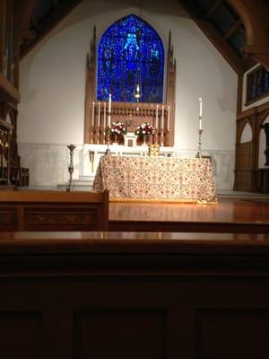 Altar and stained glass