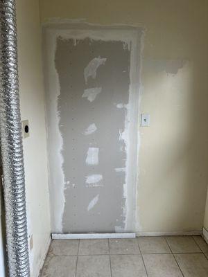 Close off door way install Drywall