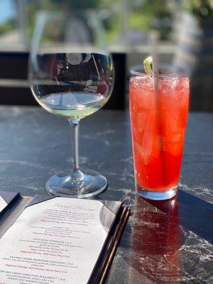 Chardonnay and blood orange seltzer