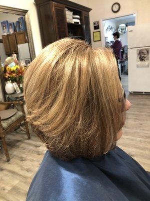 Beautiful strawberry blonde bob