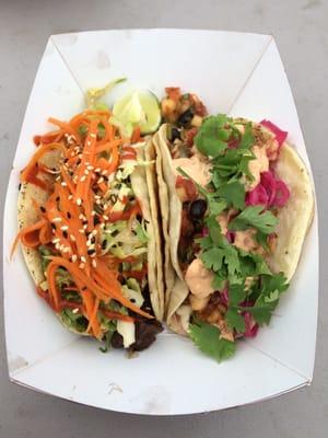 Fish taco and bulgagi taco