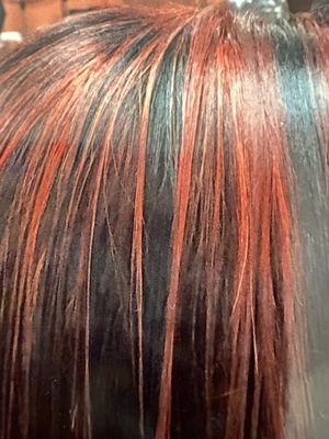 Red,  copper highlights