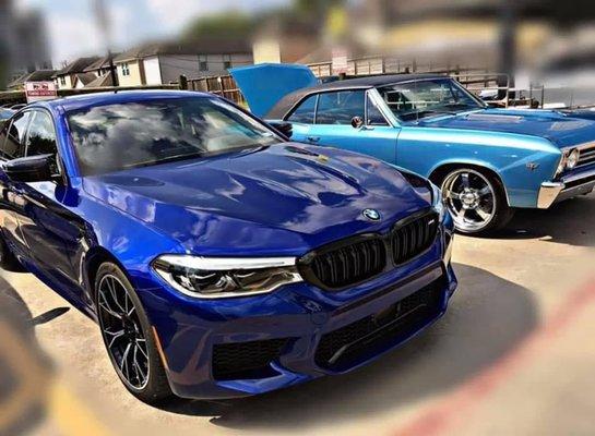 Beautiful BMW and Old School Chevy Both Washed  Hit With Clay Bar And Ceramic Coated Full Detail