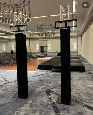 TV mount for corporate conference