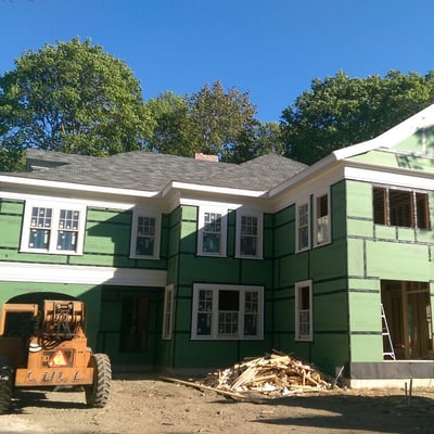 We topped this beautiful custom home last week in the beautiful shade of  English Gray Slate  GAF Slateline Designer shingles...