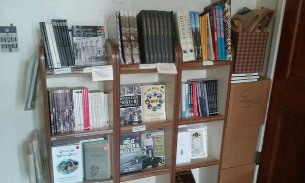 Books on local history available in gift shop