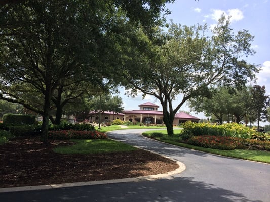 View of the club entrance from the parking lot