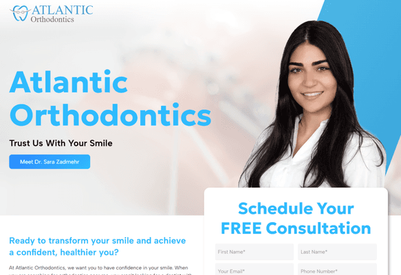 Targeted orthodontic website for Atlantic Dental Group.