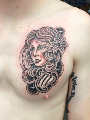 Virgo tattoo by Dirk Spece