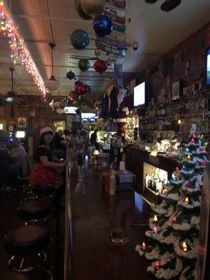 Bar with Christmas trees