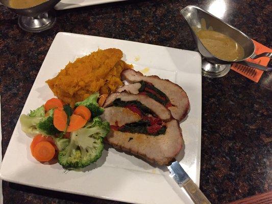 Pork roulade and the butternut mash I love!!!