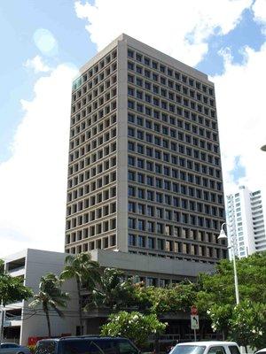 We are located on the 15th floor in the tower at 615 Piikoi St, across from Inspiration Home Furnishings.