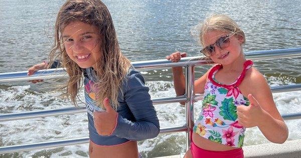 Kids having fun on the boat!