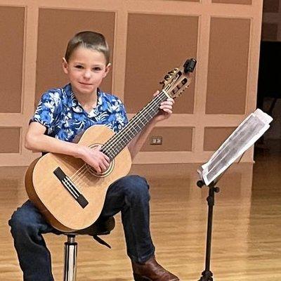 This young man was the only one from our studio who tried out and he made it into the Guitar Society guitarathon playoff!