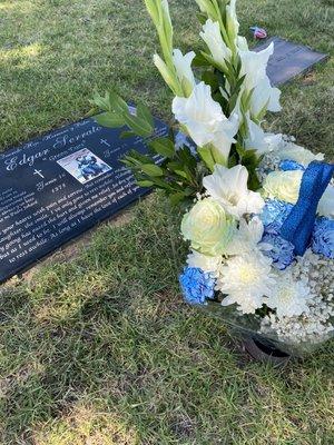 Gravestone cleaning marble