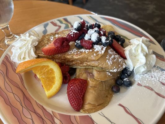 Raspberry Stuffed French Toast w/ Fresh Berries