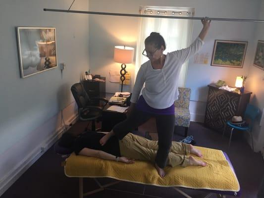 Ashiatsu Bar Therapy, Misha Forrester doing a QL release