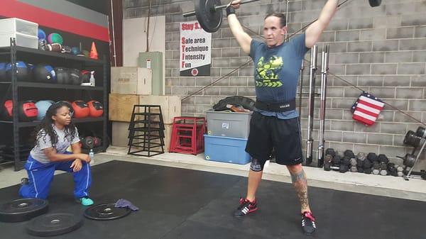 Stephen working on that snatch with Coach P!