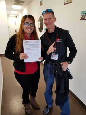 Congratulations Jennifer for receiving your license today with Paul!