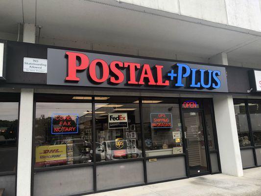 Exterior of postal store showing our new name/sign! :)