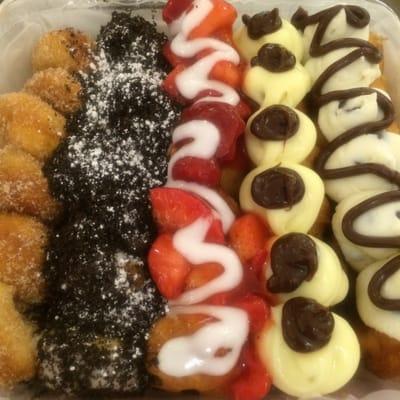 Buy 24 mini donuts $9.99, get 6 free! (Orders are in batches of 6, so you can get up to 5 different flavors)