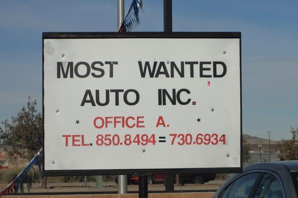 Most Wanted Auto Inc
850-8494 or 730-6934
Call Victorio Dominguez