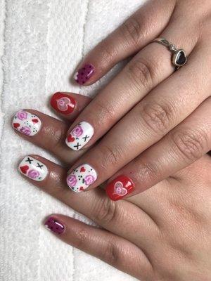 My valentines nails! Loved them!