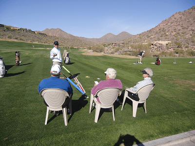 3 students attending a 2 Day Golf School