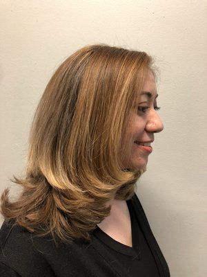 Long frame and layered cut by Debbie