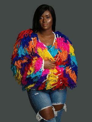 Vibrant Multi-Color Fringed Jacket