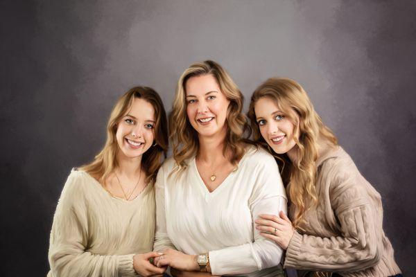 Mother/Daughters - self portrait by Heidi Knight, painted