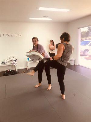 Women's kickboxing class