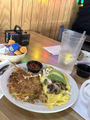 Mushroom and Swiss Cheese Omelet with mushroom