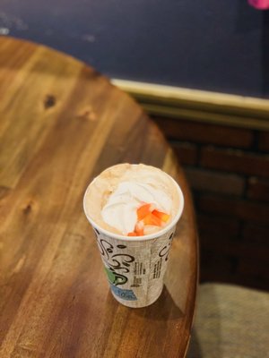 Candy Corn Soy Latte (toasted marshmallow and candy corn)