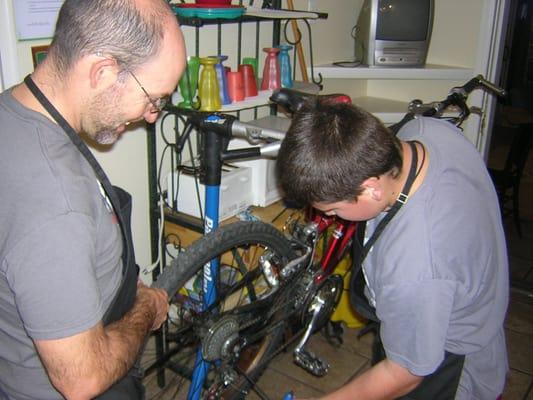 The "Earn a Bike " program teaches children basic bike maintenance skills and promotes safe, regular cycling.