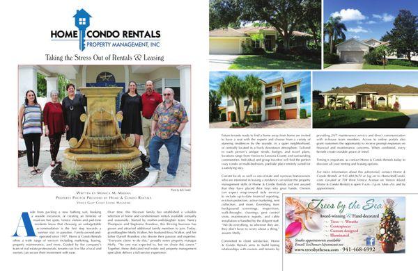 Thank you to Venice Gulf Coast Living for the feature article.