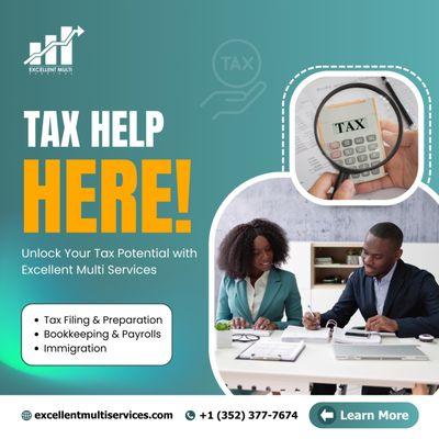 Get on a Call with Excellent Multi Services
Let's talk about your business, taxes and more.