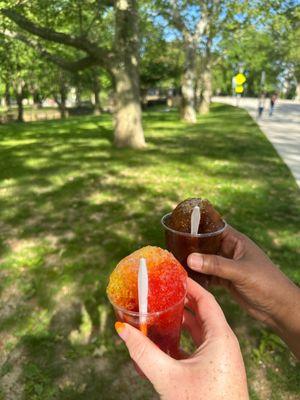 Cherry/Banana and Rootbeer ice balls!