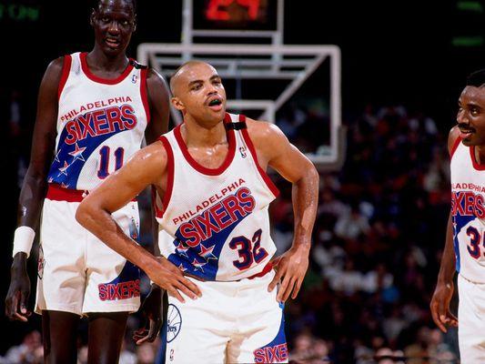 Manute Bol, Charles Barkley, and David Thompson.