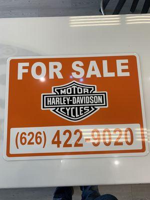 Powder coated aluminum Harley Davidson "FOR SALE" sign