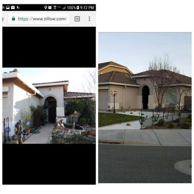 Before and after front yard