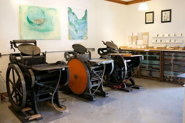 3 of our 4 letterpress machines.