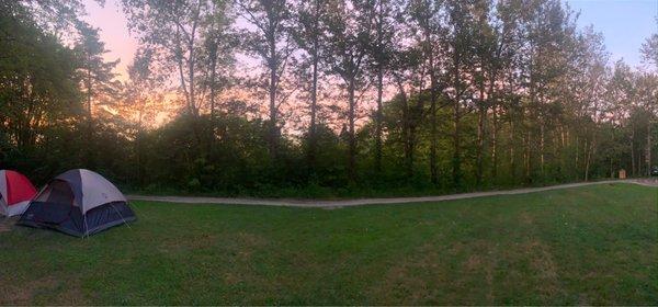 Sunset through the trees at my campsite this past weekend.