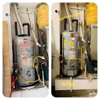 75 gal Water Heater "State" installation in Danville, CA (before and after)