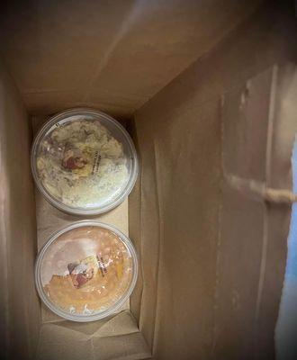 Engagement pictures printed  on the food containers.