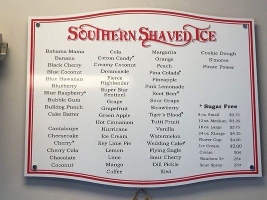 Updated flavors, 7/25/21