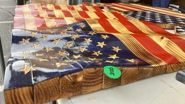 Handcrafted Wooden Flag