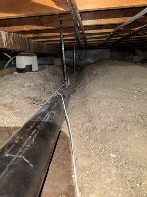 Sewer Lateral Replacement underneath home. Always backed with a 10 year warranty.