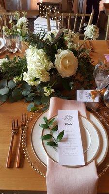 Place setting for a wedding.